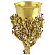 ULIVO liturgical set, 18 kt gold‑plated with green crystals, Assisi stone base, Pical Arte Creazioni s2