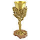 ULIVO liturgical set, 18 kt gold‑plated with green crystals, Assisi stone base, Pical Arte Creazioni s3