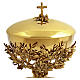 ULIVO liturgical set, 18 kt gold‑plated with green crystals, Assisi stone base, Pical Arte Creazioni s4