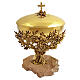 ULIVO liturgical set, 18 kt gold‑plated with green crystals, Assisi stone base, Pical Arte Creazioni s5