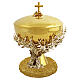 Píxide banhado a ouro 18K, modelo ULIVO, cristais negros em ramos prateados, Pical Arte Creazioni s1