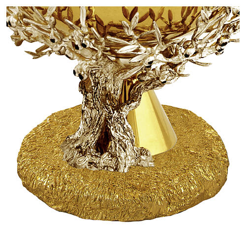 Ciborium, 18 kt Gold‑Plated, OLIVE model, Black Crystals on Silver‑Plated Branches, Pical Arte Creazioni 3