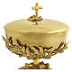 Ciborium, Olive-Branch Decoration with Green Crystals, Assisi Stone Base, Pical Arte Creazioni s2