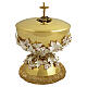 Silvered Ciborium, UVA model with red crystals, 140 mm, Pical Arte Creazioni s1