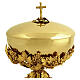 Assisi stone ciborium with a GRAPE and LEAF decoration, 18K gold plating, 5.5-inch diameter, Pical Arte Creazioni s2