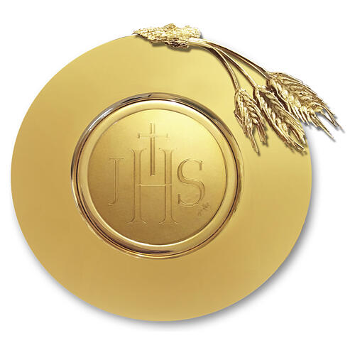Patène plaquée or 18K TRE SPIGHE gravée JHS Pical Arte Creazioni 1