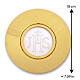 Gold-plated brass paten with JHS engraving and central plexiglass, 7 in, Pical Arte Creazioni s3