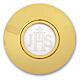 Gold-Plated Brass Paten with Central JHS Plexiglass Disc 180 mm, Pical Arte Creazioni s1