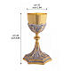 Set calice pisside patena ottone bicolore Annunciazione Nascita e Battesimo di Gesù s3