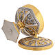 Set calice pisside patena ottone bicolore Annunciazione Nascita e Battesimo di Gesù s14