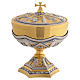 Set calice pisside patena ottone bicolore Annunciazione Nascita e Battesimo di Gesù s16
