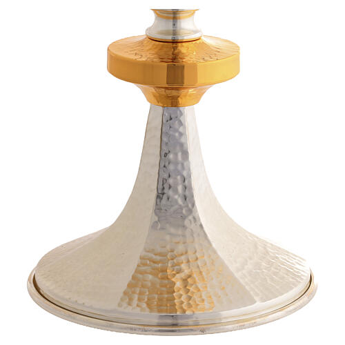 Calice e pisside moderni bicolore in ottone martellato 6