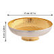 Patena offertoriale bicolore ottone martellato 15 cm diam s3