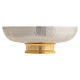 Patena offertoriale bicolore ottone martellato 15 cm diam s4