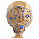 Pisside in fusione doratura 24K con pietre blu chiaro e santi s9