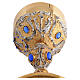 Pisside in fusione doratura 24K con pietre blu chiaro e santi s12