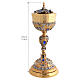Brass Ciborium 24K Gold-Plated with Light Blue Stones and Saints s3