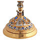 Brass Ciborium 24K Gold-Plated with Light Blue Stones and Saints s8