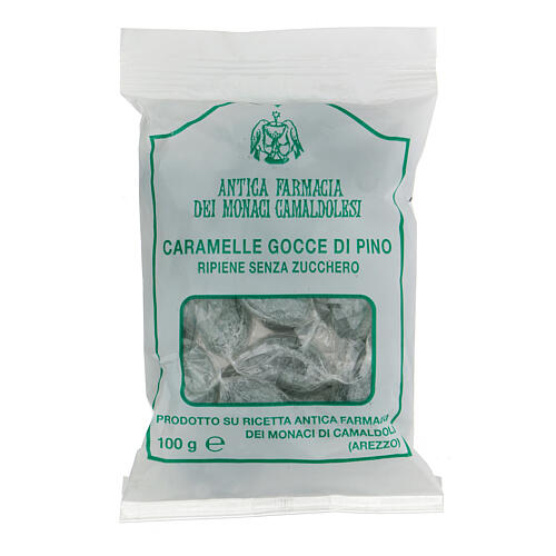 Caramelos Gotas Pino rellenos SIN AZÚCAR 100 g Camaldoli 1