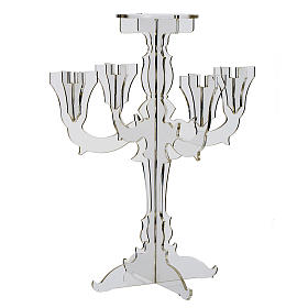 Candlestick in transparent plexiglass with 5 flames