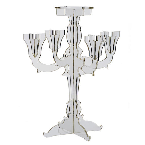 Candlestick in transparent plexiglass with 5 flames 4