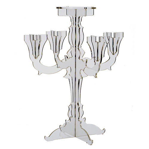 Candlestick in transparent plexiglass with 5 flames 1