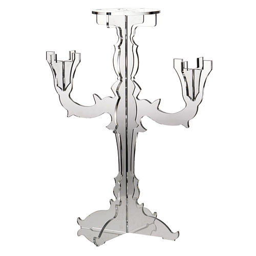 Candlestick in transparent plexiglass with 3 flames 1
