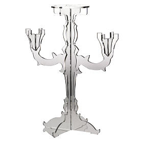Candlestick in transparent plexiglass with 3 flames