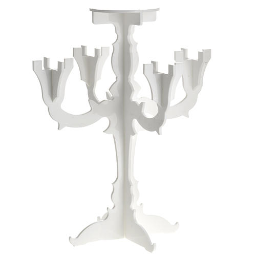 Candlestick in white plexiglass with 5 flames 1