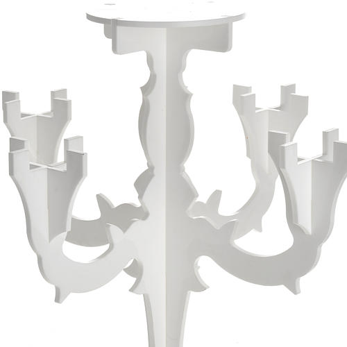 Candlestick in white plexiglass with 5 flames 4