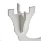 Candlestick in white plexiglass with 3 flames s3