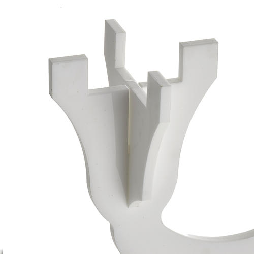 Candlestick in white plexiglass with 3 flames 3