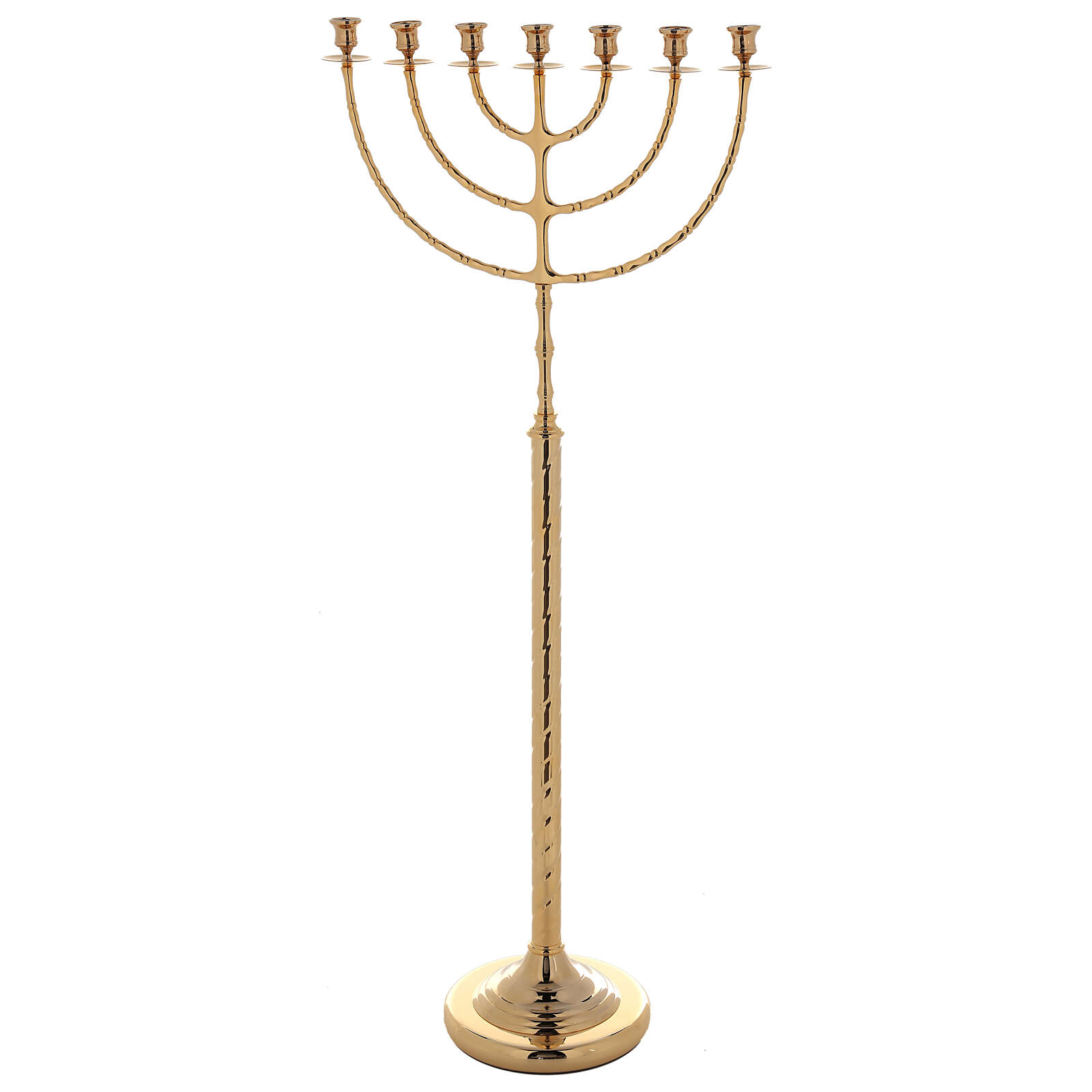 Candlestick Menorah in goldplated brass with 7 flames online sales