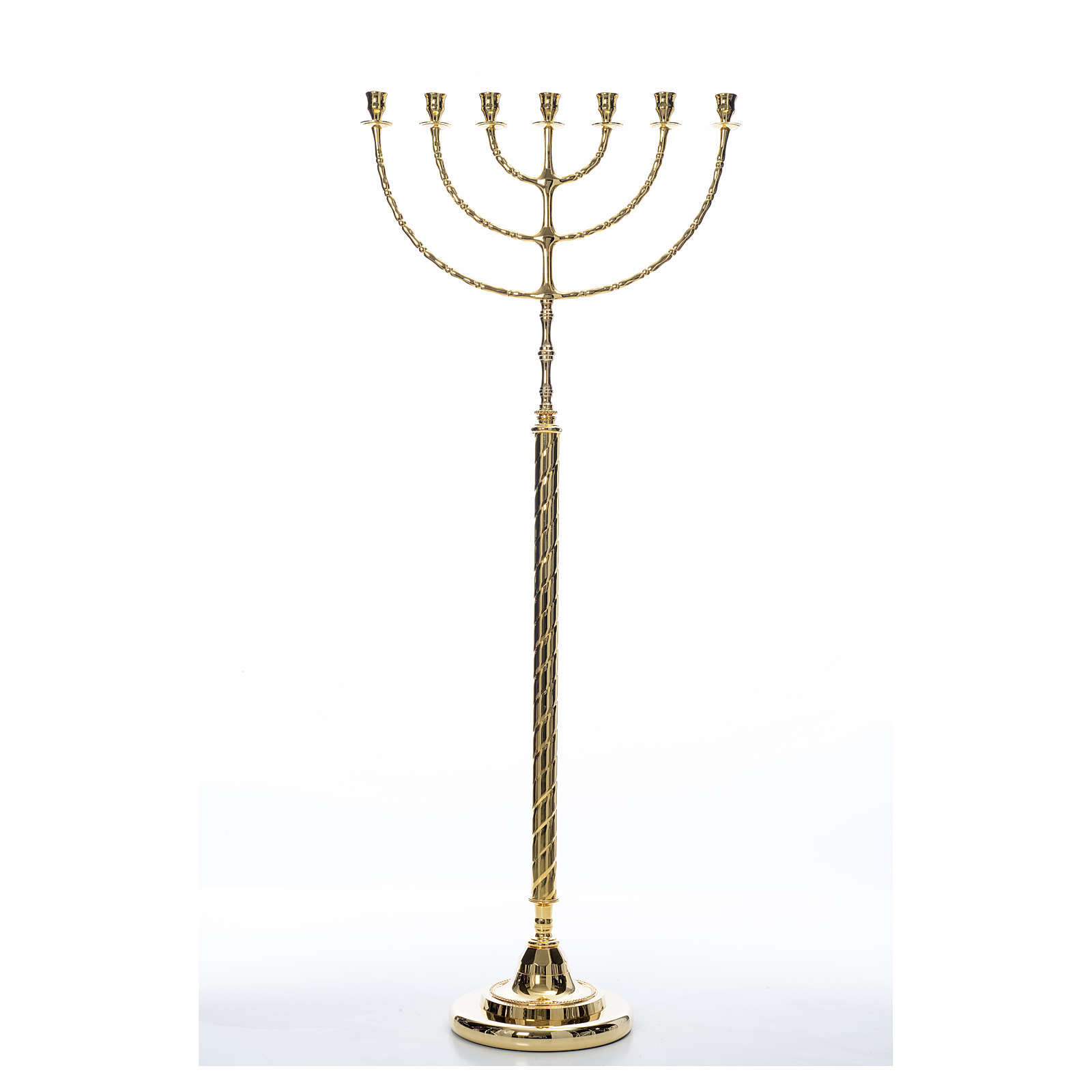 Candlestick Menorah in goldplated brass with 7 flames online sales