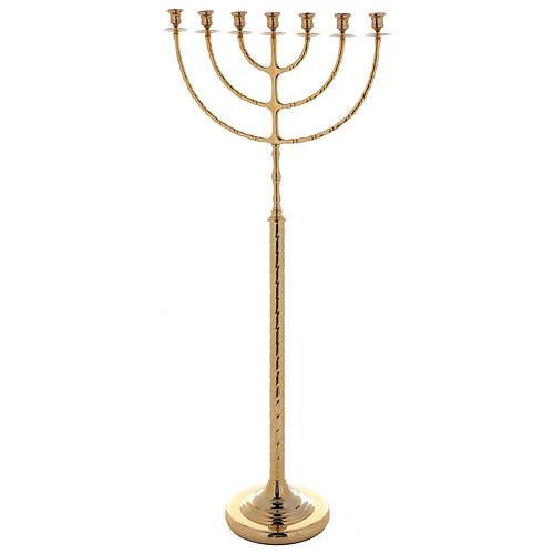 Candlestick Menorah in gold-plated brass with 7 flames 1