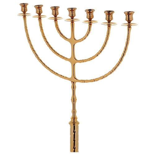 Candlestick Menorah in gold-plated brass with 7 flames 2