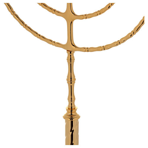 Candlestick Menorah in gold-plated brass with 7 flames 4