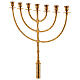 Candlestick Menorah in gold-plated brass with 7 flames s2