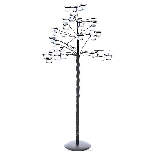 Opferlichtständer, Modell "Lebensbaum" mit transparenten Gläsern 1