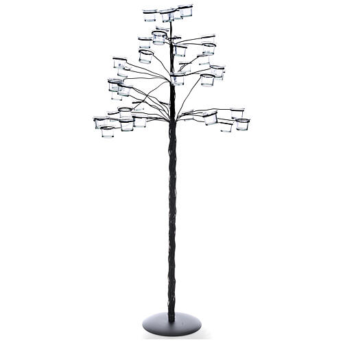 Tree tealight holder with transparent glasses 1