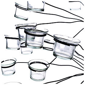 Tree tealight holder with transparent glasses