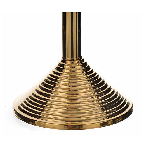 Candlestick in gold-plated brass with 3 flames H35cm 3