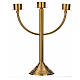 Candlestick in gold-plated brass with 3 flames H35cm s1