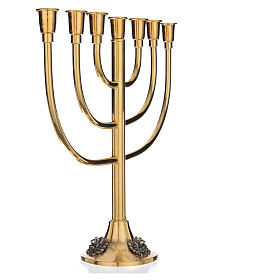Candle holder in brass with 7 flames H35cm