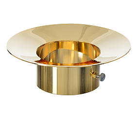 Sliding wax collector in brass for Paschal candles, 8cm diameter