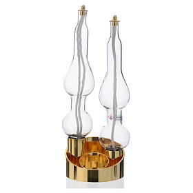 Liquid wax altar lamp, Iris model 2 flames