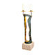 Floor Candle Holder two lights marble bronze Molina s1