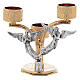 Candelabra in cast brass with angels 18cm height s1