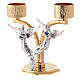 Candelabra in cast brass with angels 18cm, 2 arms s3