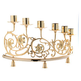 Pair of candelabra with 6 arms in cast brass, Baroque style 30x50cm